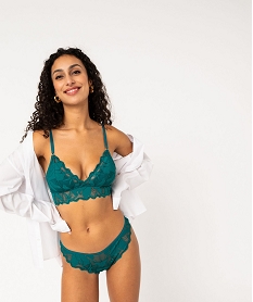 GEMO Soutien-gorge triangle en dentelle femme bleu canard