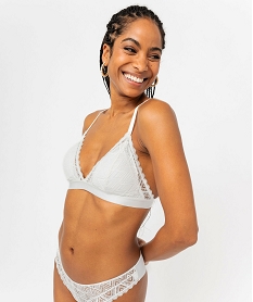 GEMO Soutien-gorge triangle en dentelle avec mousses amovibles blanc standard