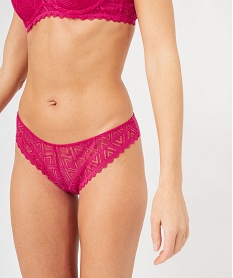 tanga en microfibre et dentelle femme rose strings tangasE757601_1