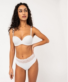 culotte en dentelle et microfibre femme blanc culottesE760401_3