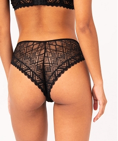 shorty en microfibre et dentelle femme noirE761501_2