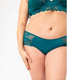 shorty microfibre avec details en dentelle femme grande taille bleu shortiesE762101_1