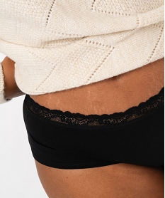 shorty en coton stretch avec taille en dentelle femme grande taille (lot de 2) noir shortiesE762601_2