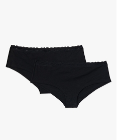 shorty en coton stretch avec taille en dentelle femme grande taille (lot de 2) noir shortiesE762601_4