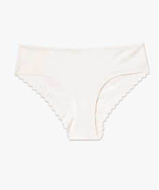 shorty en microfibre et dentelle femme blancE763001_4