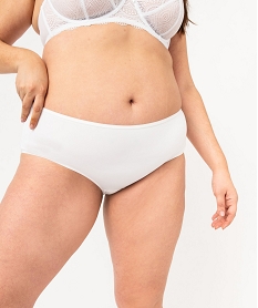 shorty en microfibre et dentelle femme grande taille (lot de 2) blanc shortiesE763501_1