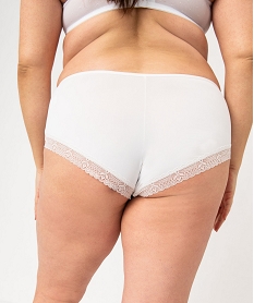 shorty en microfibre et dentelle femme grande taille (lot de 2) blanc shortiesE763501_2