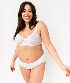 shorty en microfibre et dentelle femme grande taille (lot de 2) blanc shortiesE763501_3