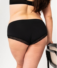 shorty en microfibre et dentelle femme grande taille (lot de 2) noir shortiesE763801_3