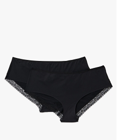 shorty en microfibre et dentelle femme grande taille (lot de 2) noir shortiesE763801_4