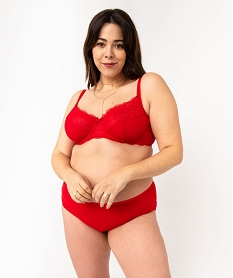 shorty en microfibre et dentelle femme grande taille (lot de 2) rouge shortiesE764001_3