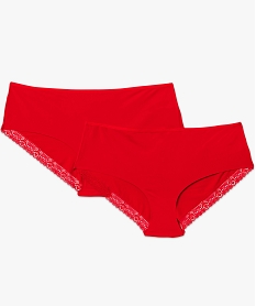 shorty en microfibre et dentelle femme grande taille (lot de 2) rouge shortiesE764001_4