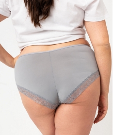 shorty en microfibre et dentelle femme grande taille (lot de 2) grisE764101_3