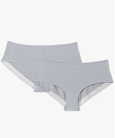 shorty en microfibre et dentelle femme grande taille (lot de 2) gris shortiesE764101_4