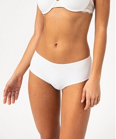 shorty en dentelle et microfibre femme blanc shortiesE764501_1