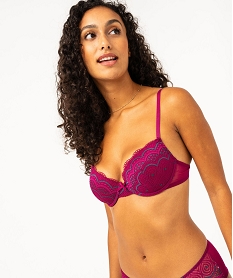 soutien-gorge corbeille en dentelle a armatures femme violetE764701_1