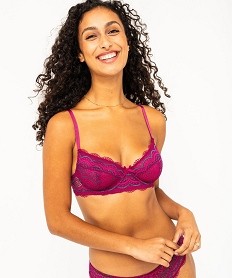 soutien-gorge forme corbeille en dentelle femme violetE764801_1