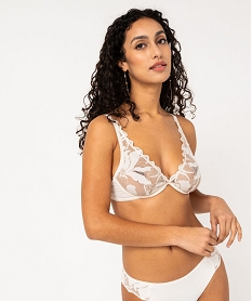 soutien-gorge corbeille forme foulard en dentelle beige soutien gorge avec armaturesE765401_1