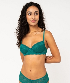 GEMO Soutien-gorge forme corbeille en dentelle femme Vert