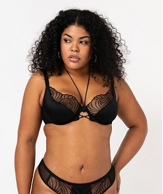 soutien-gorge emboitant en microfibre et dentelle grande taille noir sous-vetementsE767001_1