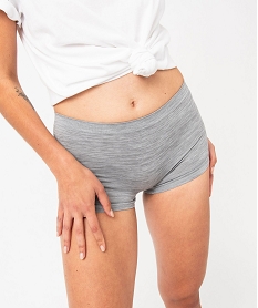 boxer en maille extensible femme gris shortiesE767501_2