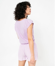 haut de pyjama sans manches avec motif estival femme violet hauts de pyjamaE768301_3