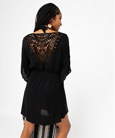 robe de plage avec dos dentelle femme noir vetements de plageE769601_3