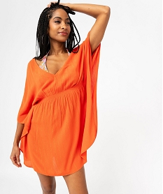 robe de plage avec dos dentelle femme orange vetements de plageE769801_1