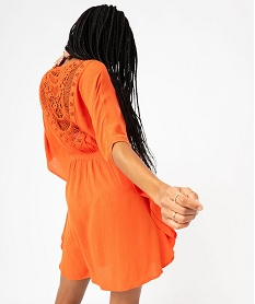 robe de plage avec dos dentelle femme orange vetements de plageE769801_3