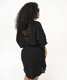 robe de plage avec dos dentelle femme grande taille noir vetements de plageE770001_3
