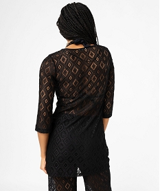 robe de plage en dentelle ajouree femme noir standard vetements de plageE770101_3