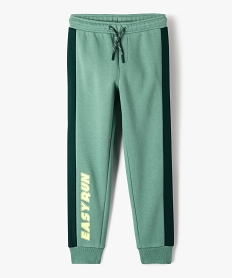 pantalon de jogging avec bandes contrastantes garcon vert pantalonsE770601_1