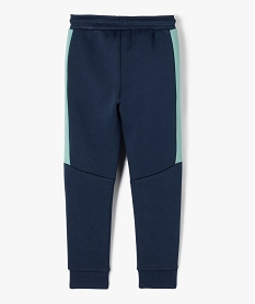 pantalon de jogging bicolore garcon bleu pantalonsE770701_3