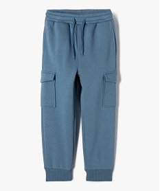 pantalon de jogging molletonne avec poches a rabat garcon bleu pantalonsE771201_1