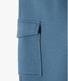pantalon de jogging molletonne avec poches a rabat garcon bleu pantalonsE771201_3