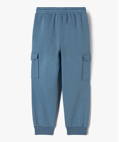 pantalon de jogging molletonne avec poches a rabat garcon bleu pantalonsE771201_4
