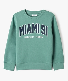 sweat molletonne avec imprime garcon vert sweatsE771901_4