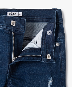 jean skinny extensible avec marques dusure garcon bleuE775401_2