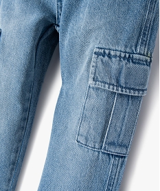 jean cargo delave a taille elastiquee reglable garcon gris jeansE775601_2