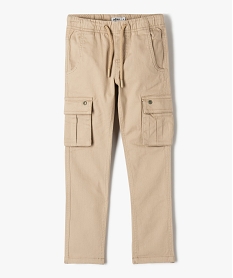 GEMO Pantalon en toile avec poches à rabat sur les cuisses garçon Beige