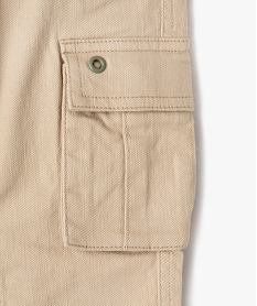 pantalon en toile avec poches a rabat sur les cuisses garcon beige pantalonsE775801_3