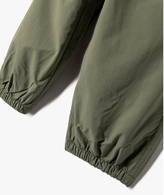 pantalon parachute double a chevilles elastiquees garcon vert pantalonsE775901_3