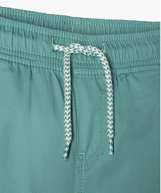 pantalon garcon en toile avec taille et chevilles elastiquees vertE776101_2