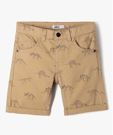 GEMO Bermuda en coton twill imprimé à revers garçon Imprimé