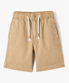 GEMO Bermuda en lin à taille élastiquée garçon beige standard