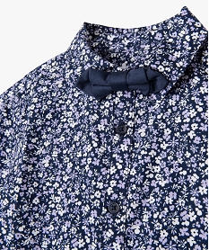chemise a manches courtes fleurie et noeud papillon amovible garcon bleuE778601_2