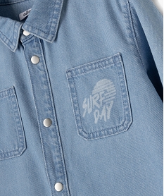 chemise en jean manches longues a boutons-pression garcon bleuE778801_2