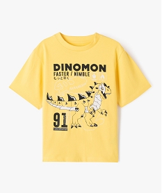 tee-shirt a manches courtes a motifs dinosaures garcon jauneE782001_1