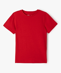 GEMO Tee-shirt à manches courtes en coton uni garçon Rouge