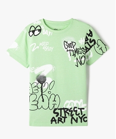 GEMO Tee-shirt à manches courtes à motifs graffitis garçon Vert